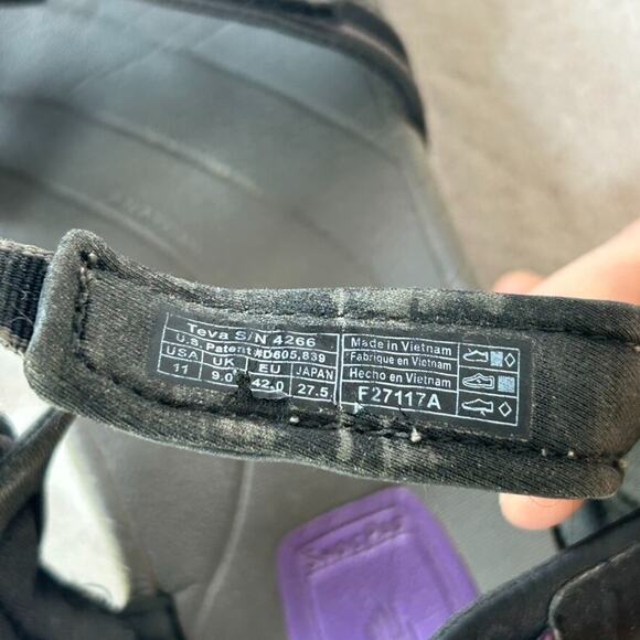 Teva Womens Tirra Strappy Sandals Size 11 Hiking Trails Outdoors Black Gray - Picture 8 of 9